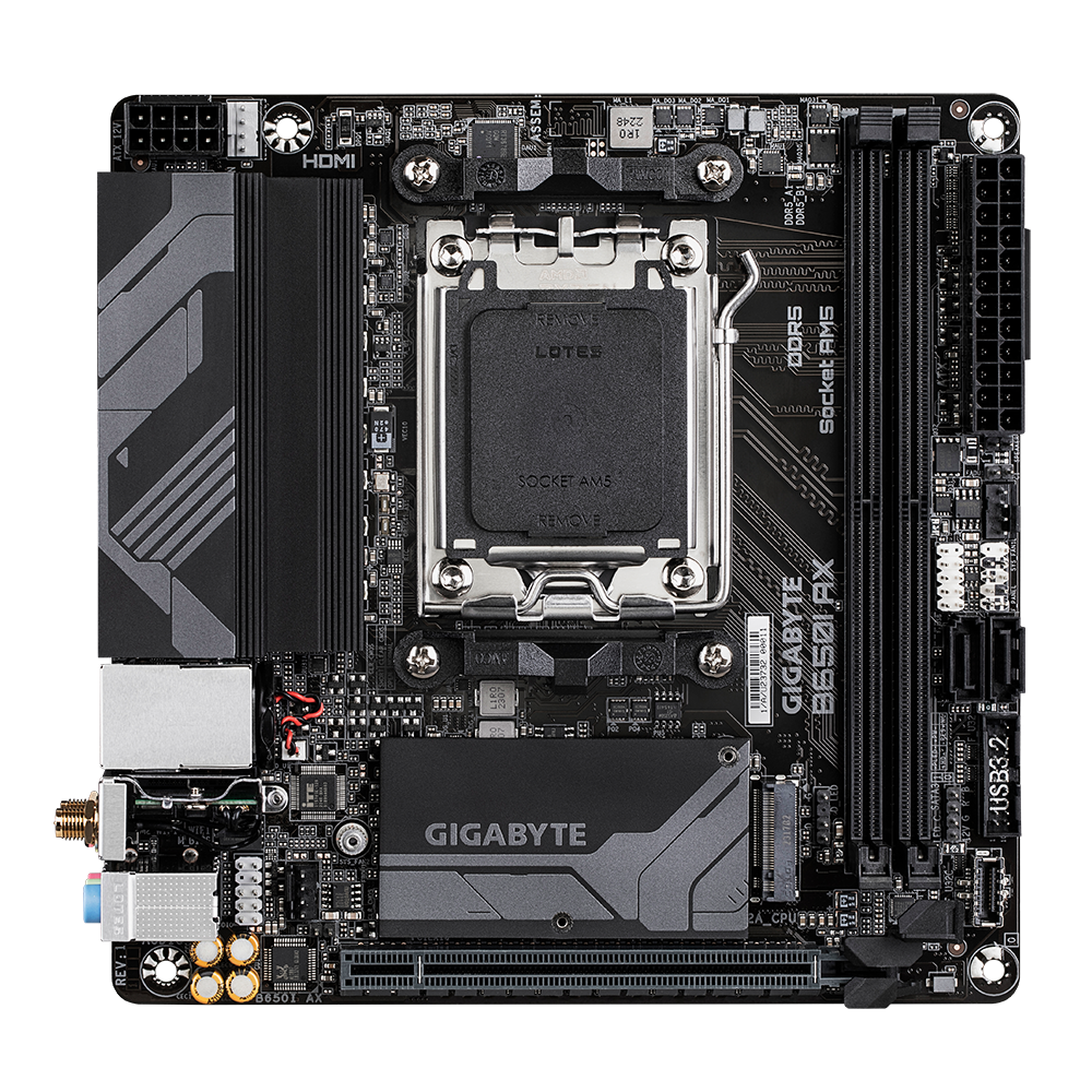 Gigabyte B650I AX/AMD AM5/ITX/2x DDR5 up to 96BG/6400MHz/PCIe 4.0 x1/M.2 x1