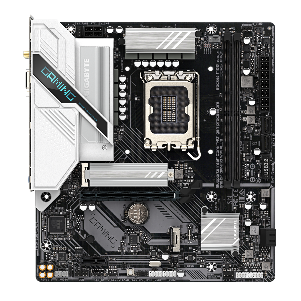 Gigabyte Model Name: B760M G WIFI PLUS Intel B760/Socket1700/rev.1.1 Micro ATX/9560NGW