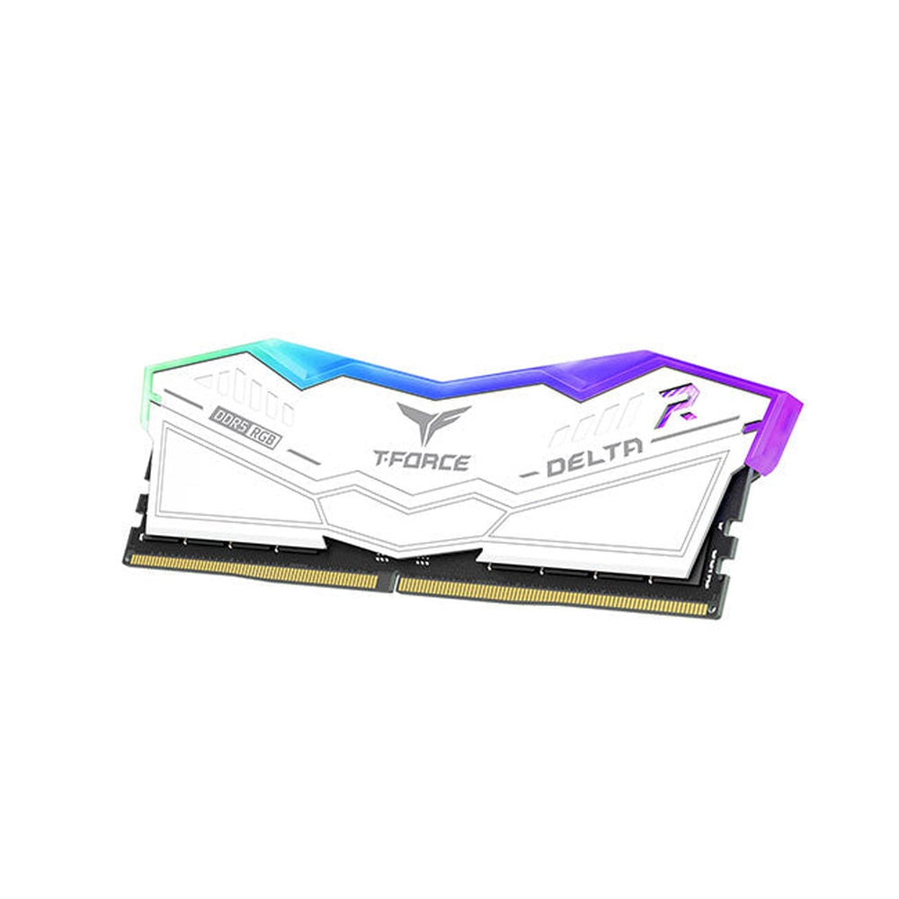 TEAMGROUP DELTA RGB 32GB (2X16GB) DDR5 PC5-49600C38 6200MHZ DUAL CHANNEL KIT - WHITE