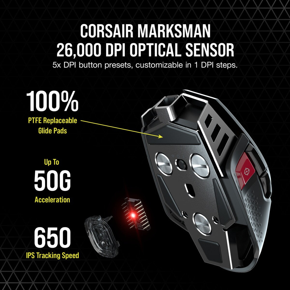 CORSAIR M65 RGB ULTRA WIRELESS Tunable FPS Wireless Gaming Mouse