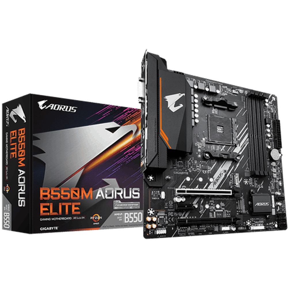 Gigabyte AMD B550 Ultra Durable MBwPure Digital VRM Solution PCIe 4.0 x16 Slot Dual PCIe 4.0/3.0 M.2 Connectors GIGABYTE 8118 Gaming LAN Smart Fan 5 w FAN