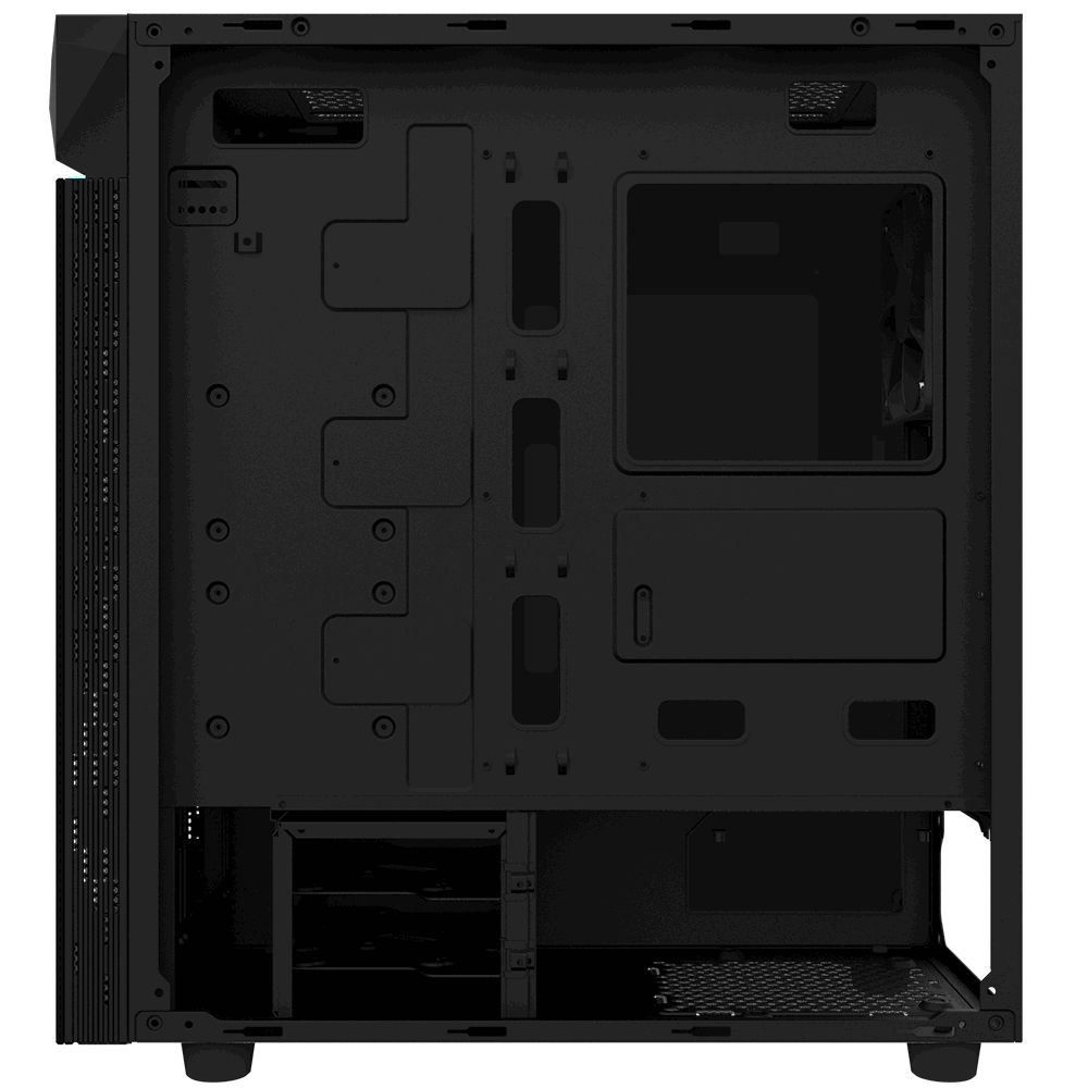 Gigabyte C200 Glass Mid Tower 2x3.5" Bays 2X2.5" Bays 2xUSB3.0 RGB LED Switch Audio In & Out ATX Detachable Dust Filters