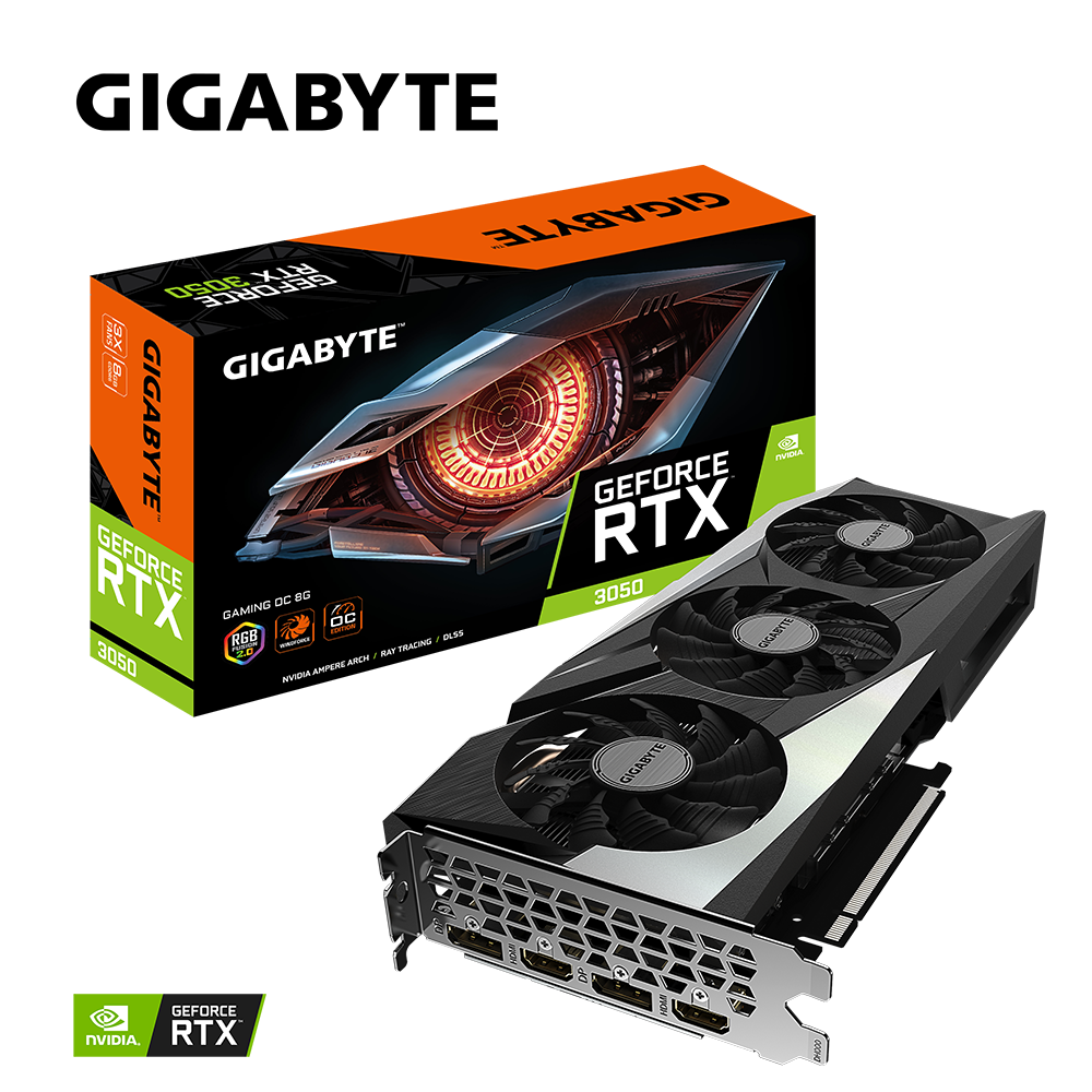 NVIDIA GeForce RTX 3050/REV 1.0 PCI-E 4.0 x8/8 GB GDDR6/128 bit DP*2/HDMI*2