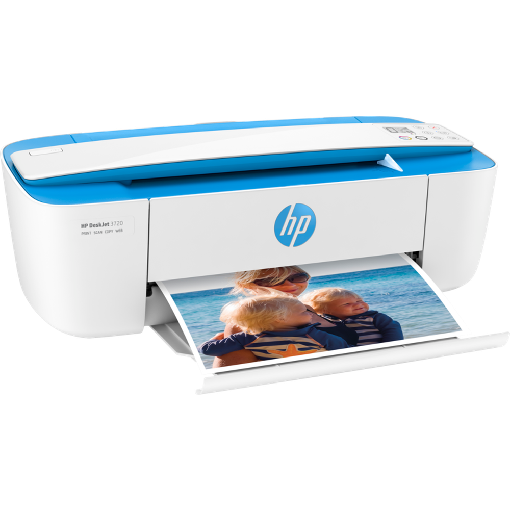 HP DeskJet 3720 All-in-OnePrint copy scan wireless64MBUp to 19 ppmUp to 1000 pages/mth360 MHz3.34kg