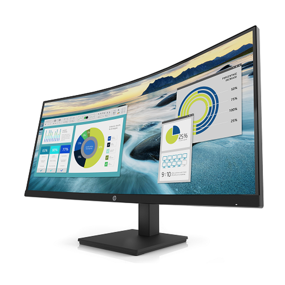 HP P34hc G4 34" WQHD CURVED EYE EASE 21:9 3440x1440 USB-C (65W PD) DP+HDMI SPEAKERS Tilt Height USB 3 Yrs (replaces E344c 6GJ95AA)