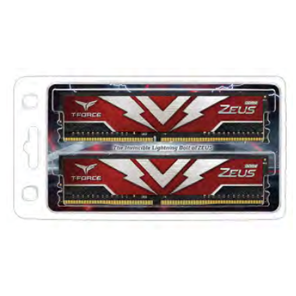 Team T-FORCE Zeus Series 32GB(2x16GB) DIMM DDR4 3200MHz 1.20V Red Heat spreader