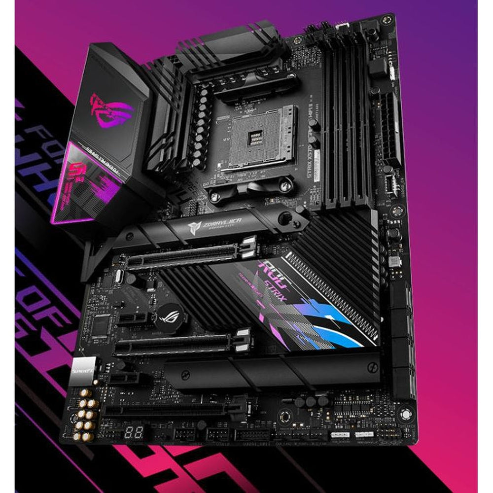 AMD ASUS X570 ATX gaming motherboard with PCIe 4.0 12+4 power stages and WiFi 6E (802.11ax) Realtek 2.5 Gb Ethernet Two-Way AI Noise Cancelation