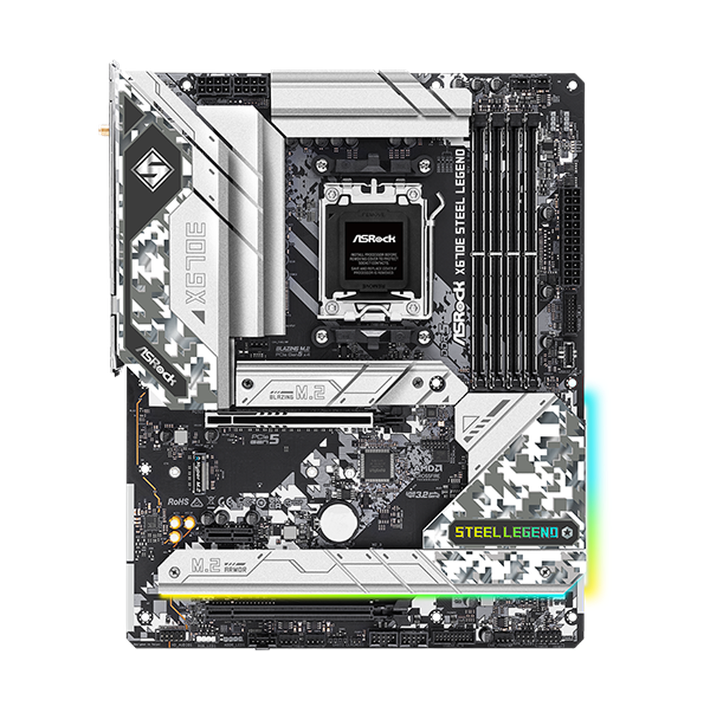 ASRock Supports Ryzen 7000 series (AM5)DDR5 1 PCIe 5.0 x16HDMI DisplayPortNahimic Audio1 Blazing M.2 (PCIe Gen5 x4)USB 3.2 Gen2x2 Type-CDragon 2.5Gbp