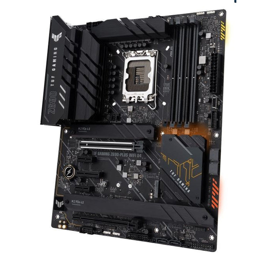 ASUS Intel Z690 (LGA 1700) ATX gaming motherboard 15 DrMOS power stages PCIe 5.0 DDR4 memory four M.2 slots WiFi 6 and Intel 2.5 Gb Ethernet